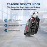 Forge Open Alert TSA Approved Luggage Locks - 3 Digit Combination, Easy Read Dials, Zinc Alloy Body - Ideal Travel Lock for Luggage, Suitcases, Bags & Toolboxes (Black 4 Locks)