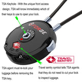 Forge Quality TSA Approved Luggage Locks for Travel Accessories, Suitcase, Pelican case, Ammo Boxes, Set Your own Combination, Zinc Alloy Body - Cable Black 4 Locks