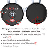 Forge Quality TSA Approved Luggage Locks for Travel Accessories, Suitcase, Pelican case, Ammo Boxes, Set Your own Combination, Zinc Alloy Body - Cable Black 4 Locks