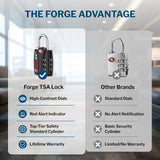 Forge TSA Approved Luggage Locks - Black 2 PK