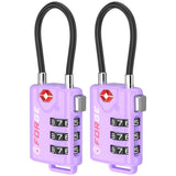 Forge TSA Approved Luggage Locks, Re - settable Combination with Alloy Body, Light Purple 2 PK, for Luggage, Suitcase, Backpack and More.