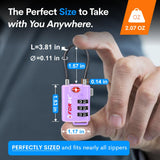 Forge TSA Approved Luggage Locks, Re - settable Combination with Alloy Body, Light Purple 2 PK, for Luggage, Suitcase, Backpack and More.