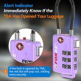 Forge TSA Approved Luggage Locks, Re - settable Combination with Alloy Body, Light Purple 2 PK, for Luggage, Suitcase, Backpack and More.