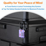 Forge TSA Approved Luggage Locks, Re - settable Combination with Alloy Body, Light Purple 2 PK, for Luggage, Suitcase, Backpack and More.