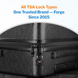 Forge TSA Approved Luggage Locks Ultra - Secure Dimple TSA006 Key Travel Locks with Zinc Alloy Body - Black 2 Cable Locks