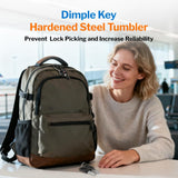 Forge TSA Approved Luggage Locks Ultra - Secure Dimple TSA006 Key Travel Locks with Zinc Alloy Body - Black 2 Cable Locks