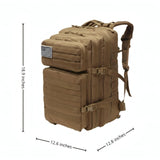 Fortune Edge Military Tactical Backpack for Men and Women Molle 45L Large Army 3 Days Assault Pack Bug Out Bag Water Resistant and Heavy Duty Hiking Camping Treeking Rucksack - Tan