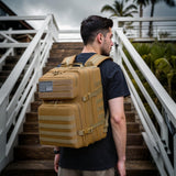Fortune Edge Military Tactical Backpack for Men and Women Molle 45L Large Army 3 Days Assault Pack Bug Out Bag Water Resistant and Heavy Duty Hiking Camping Treeking Rucksack - Tan