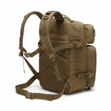 Fortune Edge Military Tactical Backpack for Men and Women Molle 45L Large Army 3 Days Assault Pack Bug Out Bag Water Resistant and Heavy Duty Hiking Camping Treeking Rucksack - Tan