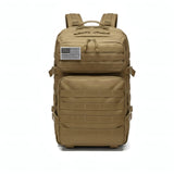 Fortune Edge Military Tactical Backpack for Men and Women Molle 45L Large Army 3 Days Assault Pack Bug Out Bag Water Resistant and Heavy Duty Hiking Camping Treeking Rucksack - Tan