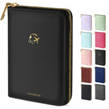 Forvencer Passport Holder Cover with Safe Zipper Closure, Premium Passport Wallet for Travel, Cute RFID Blocking Card Case, Waterproof Travel Accessories for Women, Black