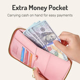 Forvencer Passport Holder Cover with Safe Zipper Closure, Premium Passport Wallet for Travel, Cute RFID Blocking Card Case, Waterproof Travel Accessories for Women, Black