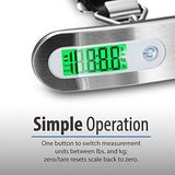 Fosmon Digital Luggage Scale, 110lbs Suitcase Baggage Scale, 1 Pack Silver