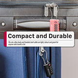 Fosmon Luggage Locks TSA Approved for Luggage & Suitcase, 4 Digit Mini Cable Locks Long Wire Padlock with 4 Combinations and Easy Reset Switch for Travel, Gym Locker, Gun Case, Backpack Zipper - 4 Pack