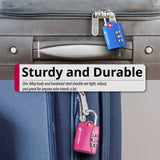 Fosmon TSA Approved Locks for Luggage. Suitcase Locks with Open Alert Indicator, 3 Digit Combination Padlock with Alloy Body for Travel, Backpack Zipper Anti Theft, Locker, Gym, Gun Case, Tent - 4 Pack