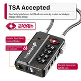 Fosmon TSA Approved Luggage Locks, 4 Digit Combination Cable Travel Lock for Suitcase & Backpack, Heavy Duty Metal Body Padlock with Open Alert Indicator (Black, 2 Pack)
