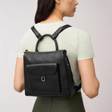 Fossil Women's Parker LiteHide™ Leather Small Backpack Purse Handbag, Black (Model: ZB1797001)