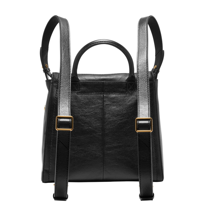 Fossil Women's Parker LiteHide™ Leather Small Backpack Purse Handbag, Black (Model: ZB1797001)