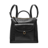 Fossil Women's Parker LiteHide™ Leather Small Backpack Purse Handbag, Black (Model: ZB1797001)