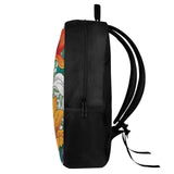 Fowototi Kids School Blooming Floral Lily Backpack Boys Lightweight Large Capacity Student Book Bag with Elastic Side Pockets Novelty Print Elementary Middle School Bag White