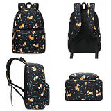 Fox Girls School Backpacks for Kids Teens, 3-in-1 School Bag Bookbags Set with Lunch Bag Pencil Case