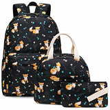 Fox Girls School Backpacks for Kids Teens, 3-in-1 School Bag Bookbags Set with Lunch Bag Pencil Case | Backpacks4Less