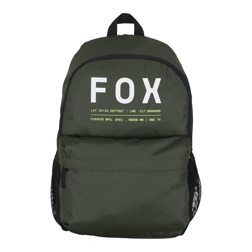 Fox Racing Clean Up Backpack, Slim Everyday School & Street Bag with Laptop Sleeve, Water Bottle Pocket & Adjustable Straps, Dark Sage Green
