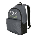 Fox Racing Clean Up Backpack, Slim Everyday School & Street Bag with Laptop Sleeve, Water Bottle Pocket & Adjustable Straps, Graphite Grey