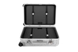 FPM MILANO Bank S 30" Made in Italy Aluminum Sport Check - in Luggage - Hardside Framed Cabin Suitcase with 4 Spinner Wheels - Moonlight Silver