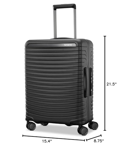 Framelock Max 21” Carry - On Hardshell Zipperless Luggage - Highly Secure Integrated Eazylock™ Mechanism - RightHeight™ Adjustable Handle System - 360° Spinner Wheels - Airline Approved - Asphalt Black