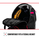 Franklin Sports MLB Baseball Batpack Bag - Youth Baseball, Softball and Teeball Bag - Equipment Backpack For Sports - Holds (2) Bats - Black/Red/White