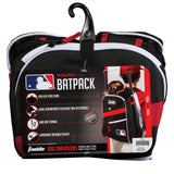 Franklin Sports MLB Baseball Batpack Bag - Youth Baseball, Softball and Teeball Bag - Equipment Backpack For Sports - Holds (2) Bats - Black/Red/White