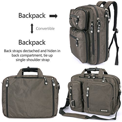 FREEBIZ 18.4 Inches Laptop Bag Multi-function Briefcase Backpack with Handle and Shoulder Strap Fits Up To 19 Inch Laptops Notebook Computer (Army Green)