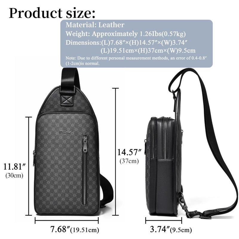 FSD. WG sling Backpack for Men Chest Bag Crossbody Shoulder Bags Travel Hiking Bag Purse for Men with Water Resistant