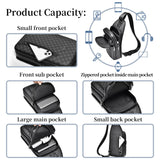 FSD. WG sling Backpack for Men Chest Bag Crossbody Shoulder Bags Travel Hiking Bag Purse for Men with Water Resistant