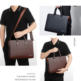 FSD.WG]Business Bag Leather Briefcase Shoulder Laptop Business Bag for Men
