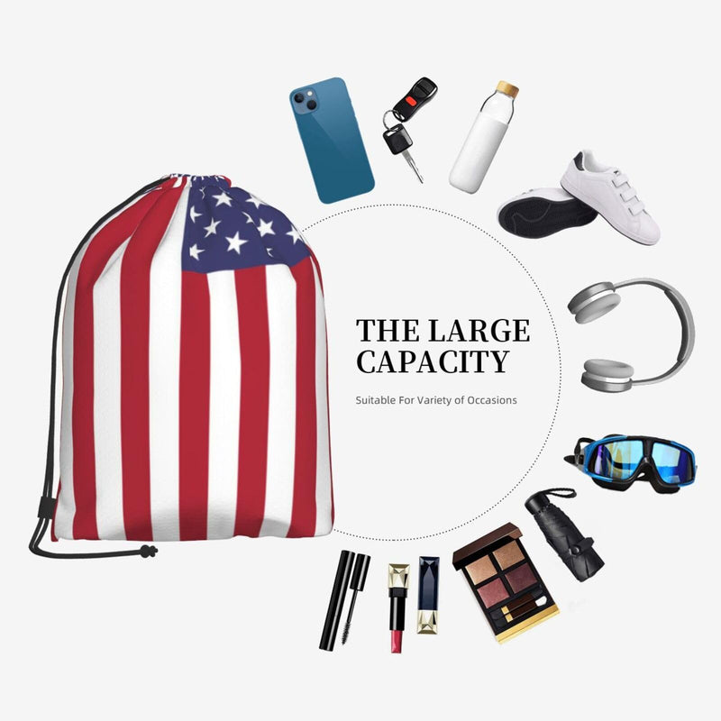 FSQDJLU Patriotic flag of USA Speck Drawstring Backpack Bag Sports Gym Sackpack for Women Men Small
