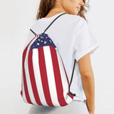 FSQDJLU Patriotic flag of USA Speck Drawstring Backpack Bag Sports Gym Sackpack for Women Men Small