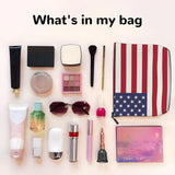 FSQDJLU Patriotic flag of USA Speck Makeup Bag Travel Toiletry Organizer Cute Cosmetic Pouch for Women Girl