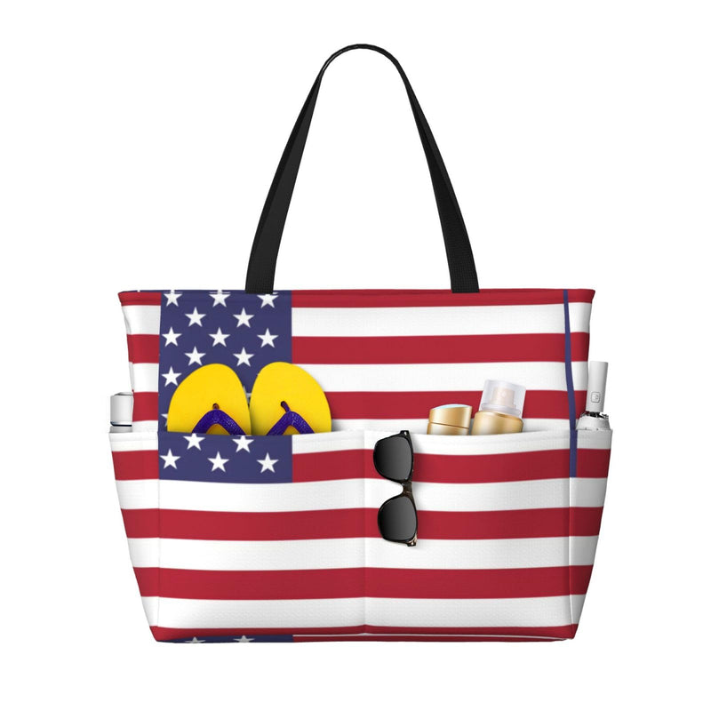 FSQDJLU Patriotic flag of USA Speck Tote Bag for Women, Large Capacity Handbag with Compartment, Lightweight Shoulder Bag for Travel Work Gym