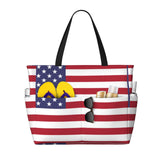 FSQDJLU Patriotic flag of USA Speck Tote Bag for Women, Large Capacity Handbag with Compartment, Lightweight Shoulder Bag for Travel Work Gym