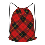 FSQDJLU Red Black Plaid Speck Drawstring Backpack Bag Sports Gym Sackpack for Women Men Small