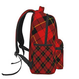 FSQDJLU Red Black Plaid Speck Fashion Backpack for Women Men, Large Carry On Travel Backpack for Hiking Work Sports