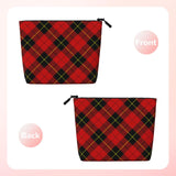 FSQDJLU Red Black Plaid Speck Makeup Bag Travel Toiletry Organizer Cute Cosmetic Pouch for Women Girl