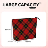 FSQDJLU Red Black Plaid Speck Makeup Bag Travel Toiletry Organizer Cute Cosmetic Pouch for Women Girl
