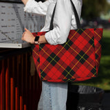 FSQDJLU Red Black Plaid Speck Tote Bag for Women, Large Capacity Handbag with Compartment, Lightweight Shoulder Bag for Travel Work Gym