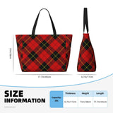 FSQDJLU Red Black Plaid Speck Tote Bag for Women, Large Capacity Handbag with Compartment, Lightweight Shoulder Bag for Travel Work Gym