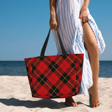 FSQDJLU Red Black Plaid Speck Tote Bag for Women, Large Capacity Handbag with Compartment, Lightweight Shoulder Bag for Travel Work Gym