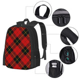 FSQDJLU Red Black Plaid Speck Travel Backpack, 15.6 Inch Laptop Computer Bag for Men Women