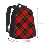 FSQDJLU Red Black Plaid Speck Travel Backpack, 15.6 Inch Laptop Computer Bag for Men Women